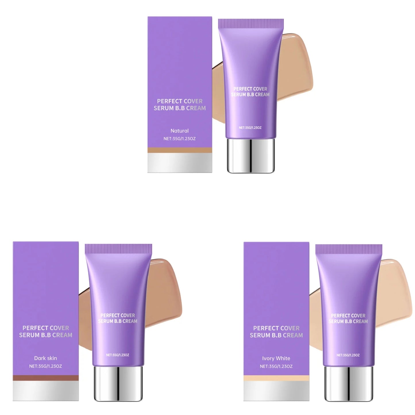 Perfect Cover BB Cream Cover Blemish Dark Circles Even Skin Tone Hydrate Lasting Natural Finish Beauty Hyaluronic Acid Concealer Peaceful Pleasures Health and Wellness 3 Color