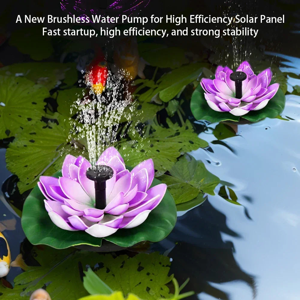 Lotus Solar Water Fountain – Floating Garden Fountain Peaceful Pleasures Health and Wellness