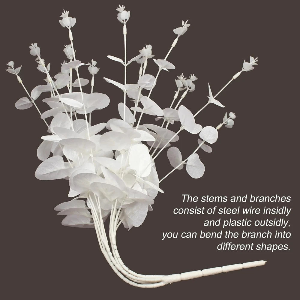Artificial White Eucalyptus Stems – Wedding, Vase & DIY Decor