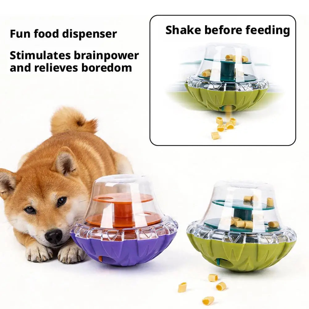 Dog & Cat Slow Feeder Wobble Tumbler Treat Dispenser Toy Slow Feeder Puzzle Toy Peaceful Pleasures Health and Wellness