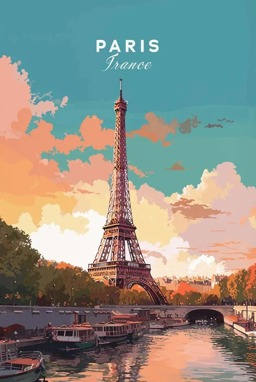 Europe Landscape Canvas Wall Art | Italy Greece France Poster