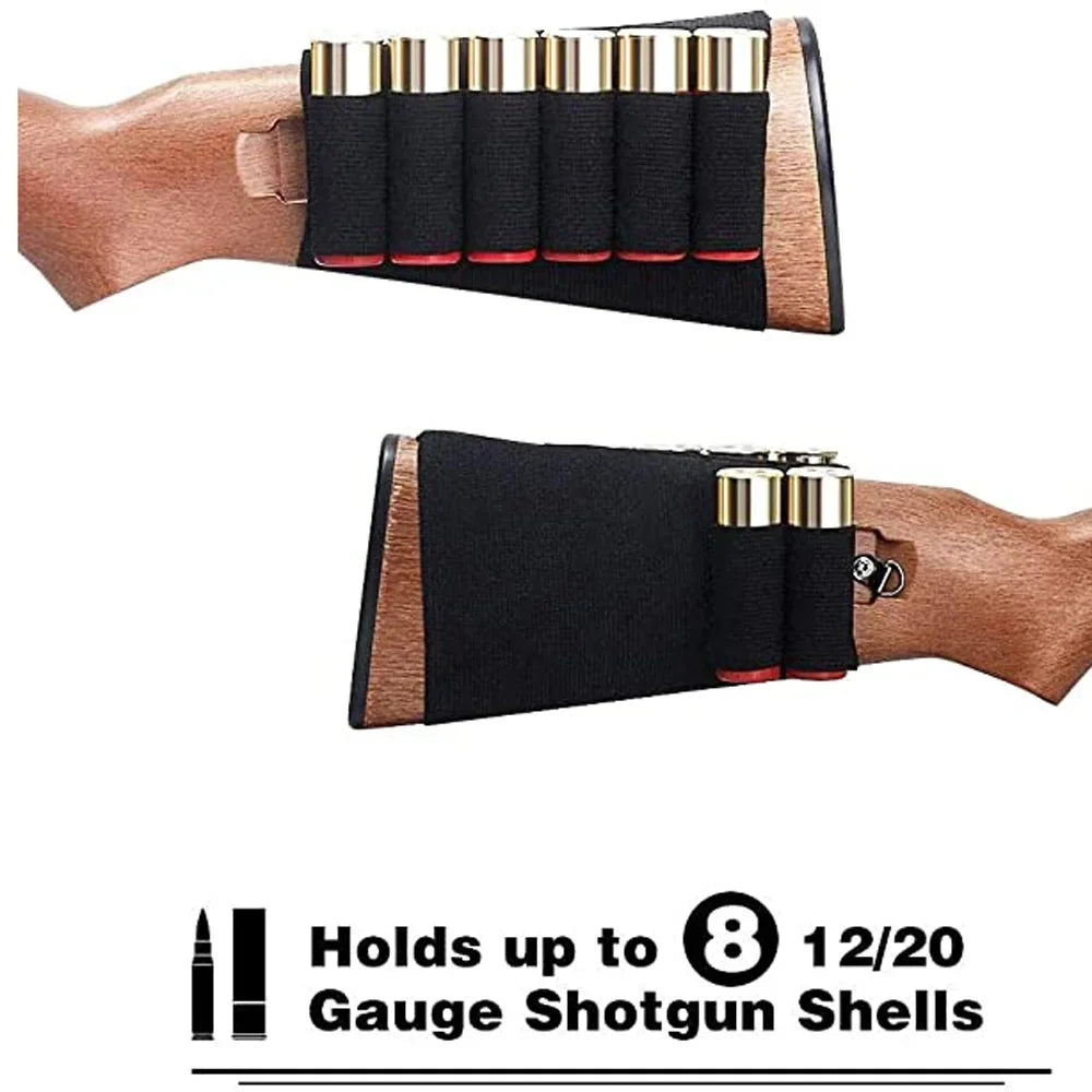 Tactical Buttstock 8 Rounds Shotgun Shell Holder Bandolier 12/20 Gauge Ammo Carrier Airsoft Rifle Hunting Accessorie Peaceful Pleasures Health and Wellness