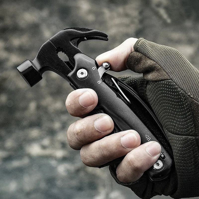 Multifunction Mini Sheep Horn Hammer Outdoor Camping Survival Gear Hammer Home Combination Tool Hammer Car Emergency Rescue Tool Peaceful Pleasures Health and Wellness