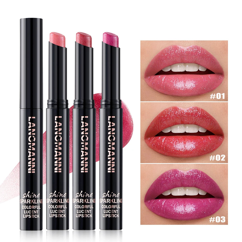1 Glitter Lipstick - Glossy pearl effect, easy-to-apply moisturizing stick provides moisture and a subtle pearlescent effect to Peaceful Pleasures Health and Wellness