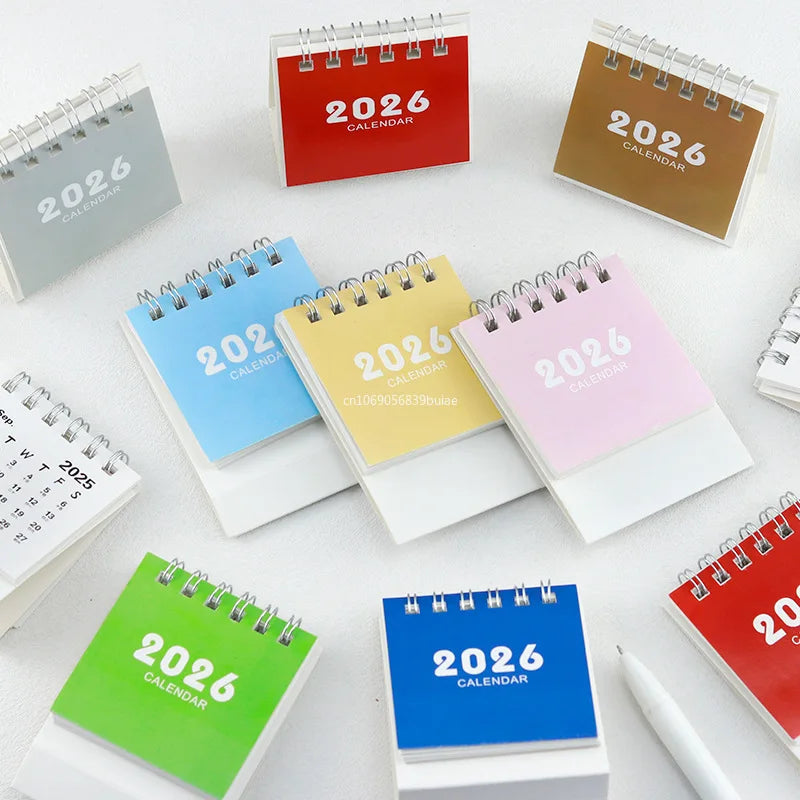 2026 Mini Simple Calendar Desk Calendar Creative Coil Calendar Planner Desktop Decorations Office Stationery Learning Planner Peaceful Pleasures Health and Wellness