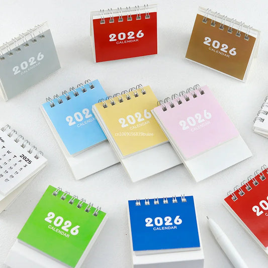 2026 Mini Simple Calendar Desk Calendar Creative Coil Calendar Planner Desktop Decorations Office Stationery Learning Planner Peaceful Pleasures Health and Wellness