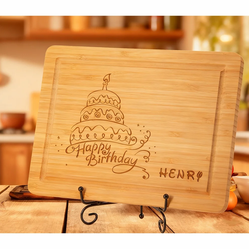 Custom Engraved Bamboo Cutting Board | Birthday & Gift Engraved Cutting Board Peaceful Pleasures Health and Wellness