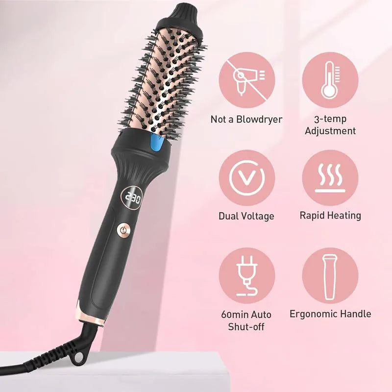 Hot Heated Curling Brush Ceramic Tourmaline Negative Iron Hot Comb Fast Heating Household Ionic Curling Brush Peaceful Pleasures Health and Wellness