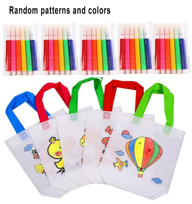 5-Pack DIY Coloring Party Favor Bags | Kids Christmas & Birthday