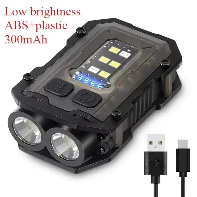 Mini LED Keychain Flashlight USB Rechargeable Magnetic COB Torch
