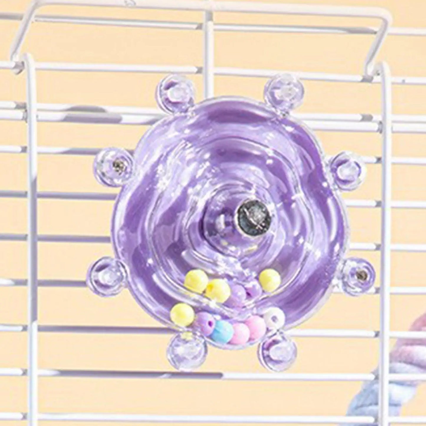 Interactive Rotating Treat Dispenser Bird Toy for Parrots