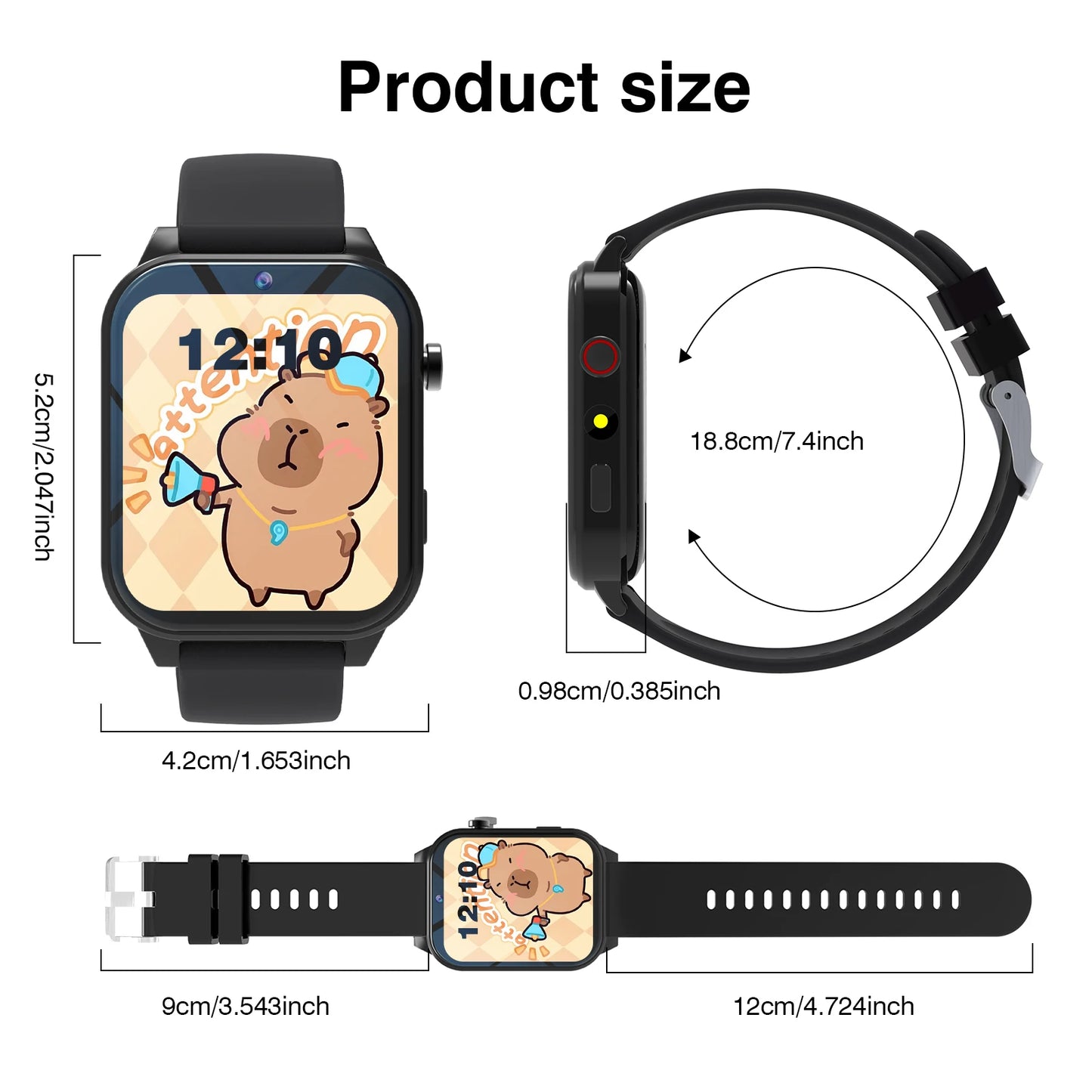 Kids' Smart Watch 1.83" | Camera, 18 Games & LED Flashlight