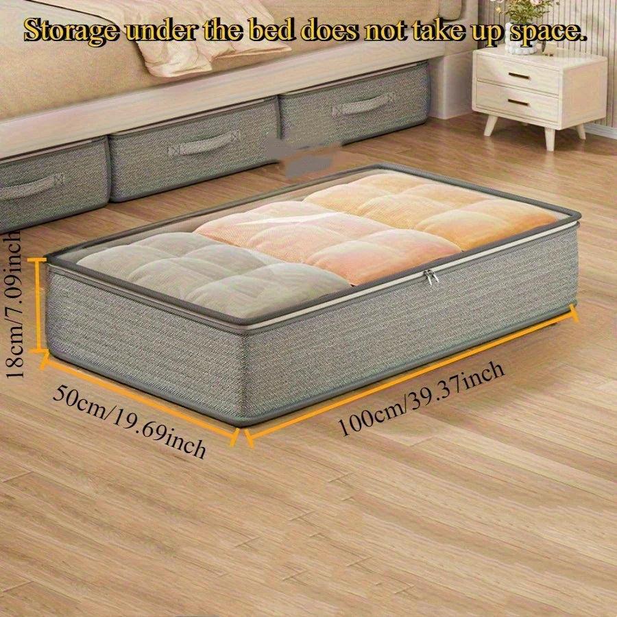 1-Pack Storage Bag, Under-Bed Wardrobe Organizer and Storage Cabinet, Foldable Under-Bed Storage Bag with Excellent Functionality and Multiple Uses for Blankets, Skirts, Quilts, Pillows, Clothes, and Under-Bed Storage Peaceful Pleasures Health and Wellness 1Pcs