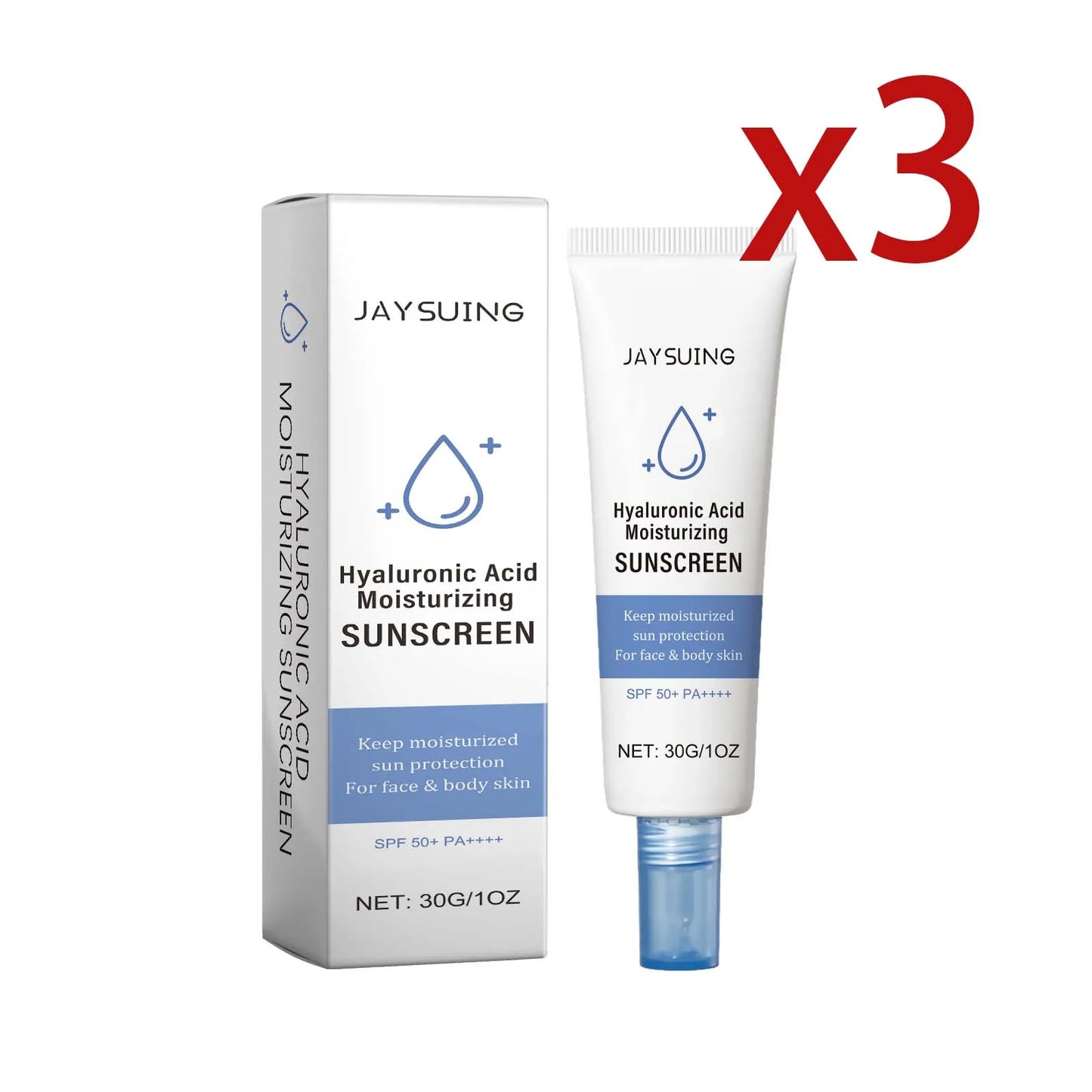 Efficient Moisturizing Sunscreen Lotion SPF50 Prevent Tanning Reduce Sunburn Anti UV Rays Waterproof Facial Nourishing Sunscreen Peaceful Pleasures Health and Wellness 3x30g 30g