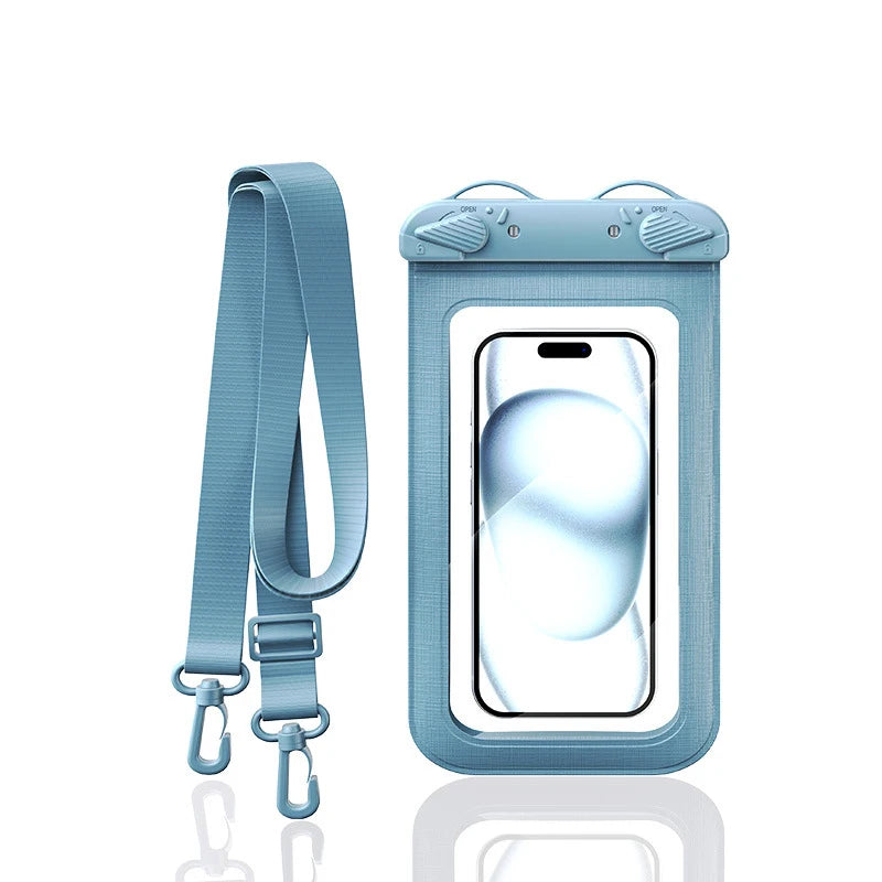 waterproof phone pouch for swimming bag phone diving phone case IPX8 waterproof bag phone case under water transparent pouch Peaceful Pleasures Health and Wellness Blue
