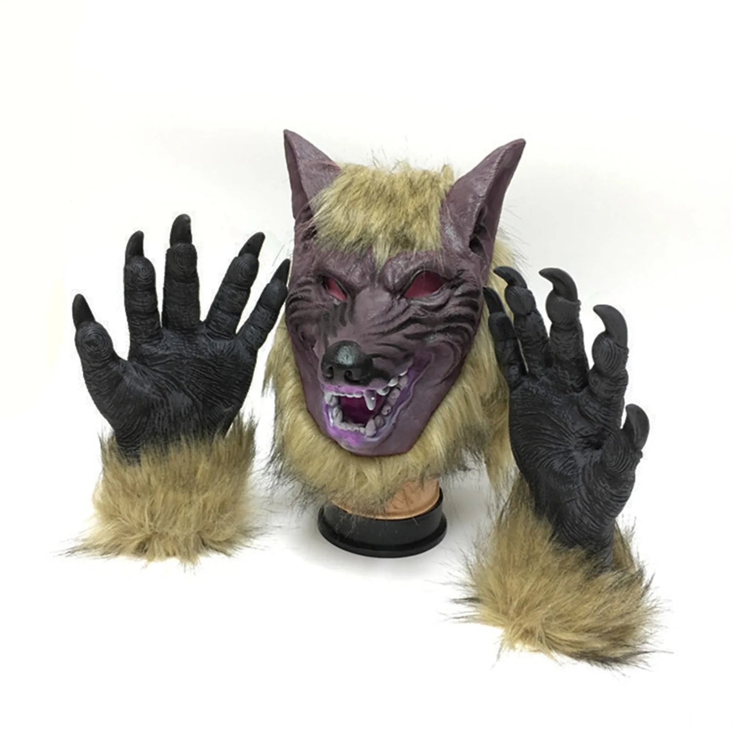 Halloween Theme Wolf Gloves and Mask Halloween Wolf Cosplay Costume Props for Holiday Birthday Gift Peaceful Pleasures Health and Wellness Mask Gloves