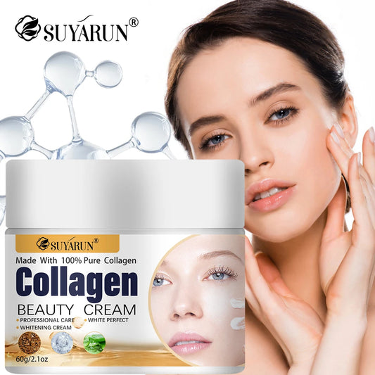 SUYARUN Collagen Face Cream Anti-Aging Firming And Moisturizing with Hyaluronic Acid for All Skin Types. Peaceful Pleasures Health and Wellness