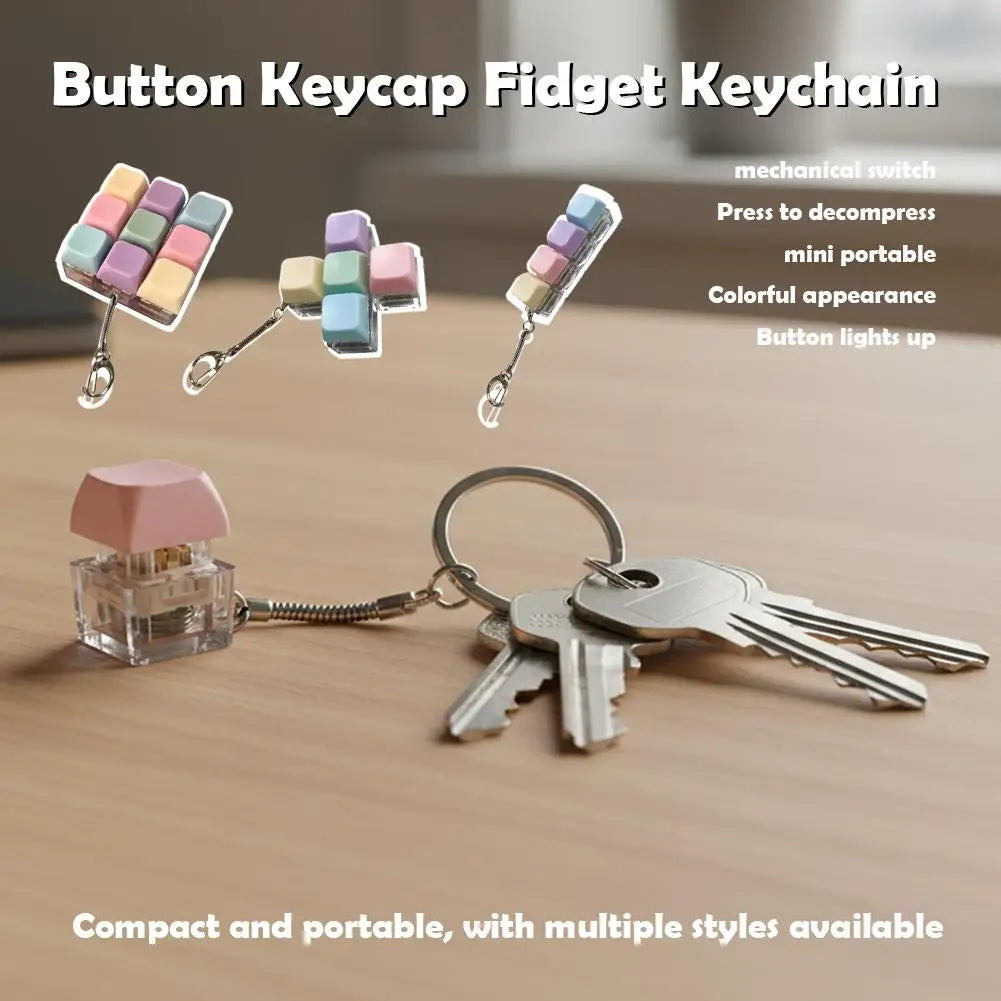 Fidget Keyboard Keychain – Stress Relief Clicker Toy for Adults