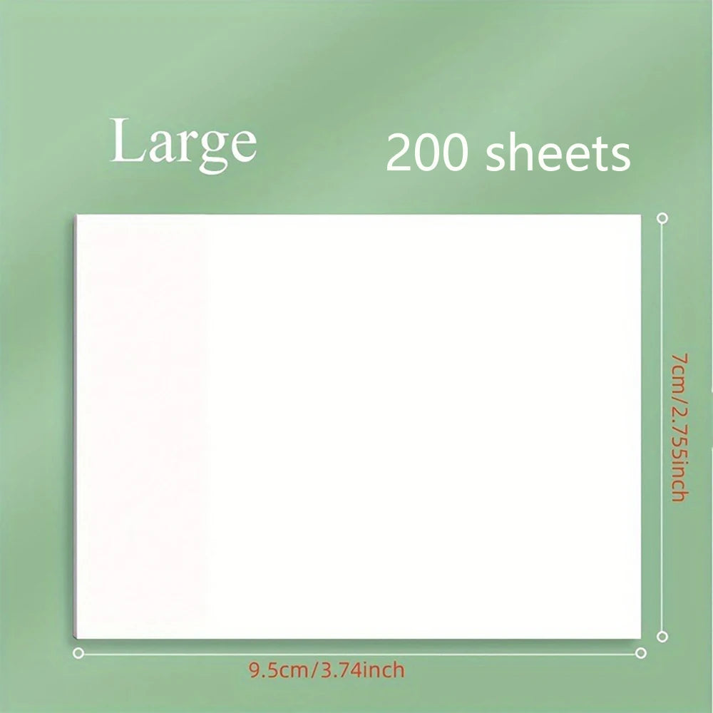 200 Sheets Transparent Sticky Notes Student Note Paper Waterproof