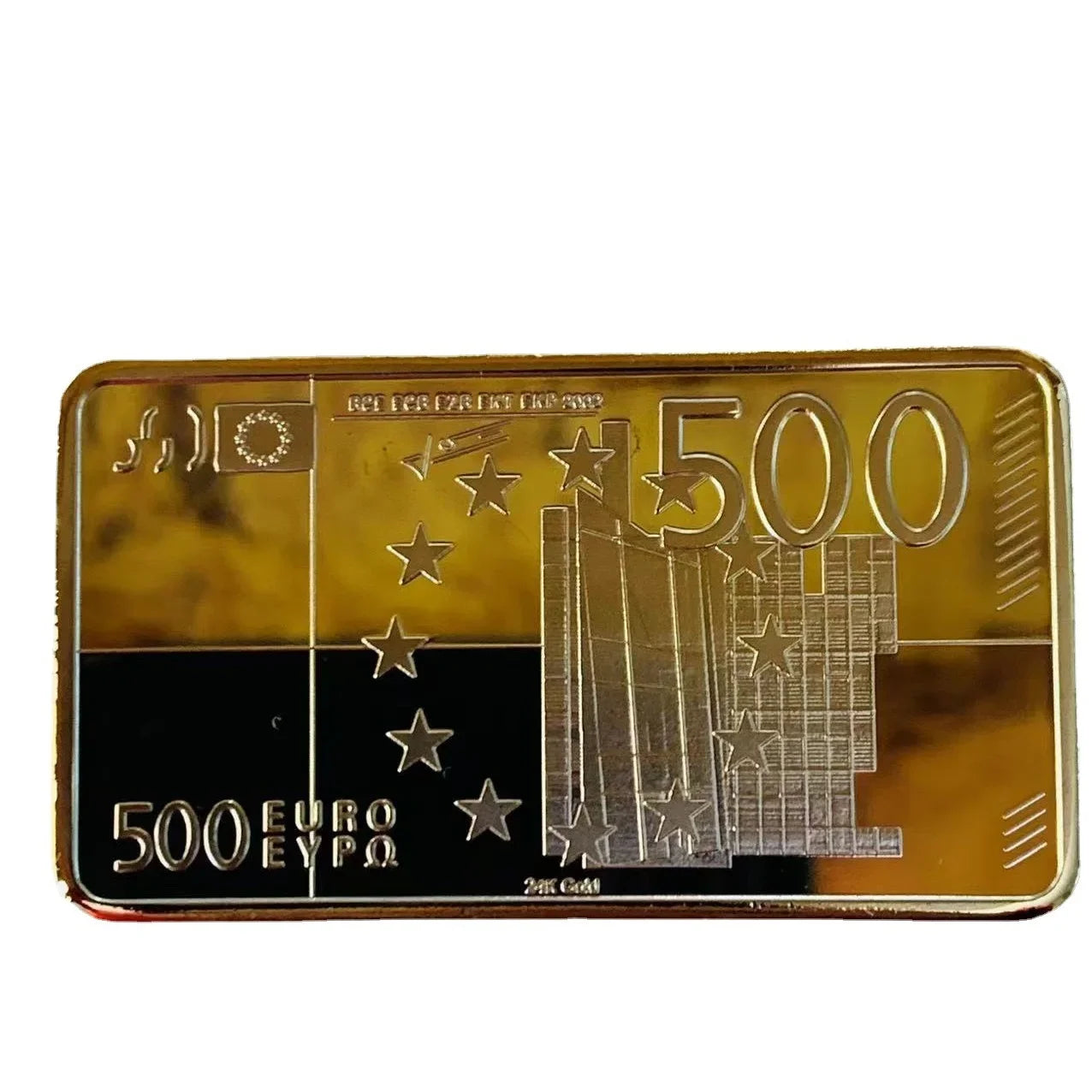 500 Euro Gold Banknote Bar Gold Plated Metal Bars Souvenir Gifts Soviet Commemorative Imitation Gold Bullion Peaceful Pleasures Health and Wellness