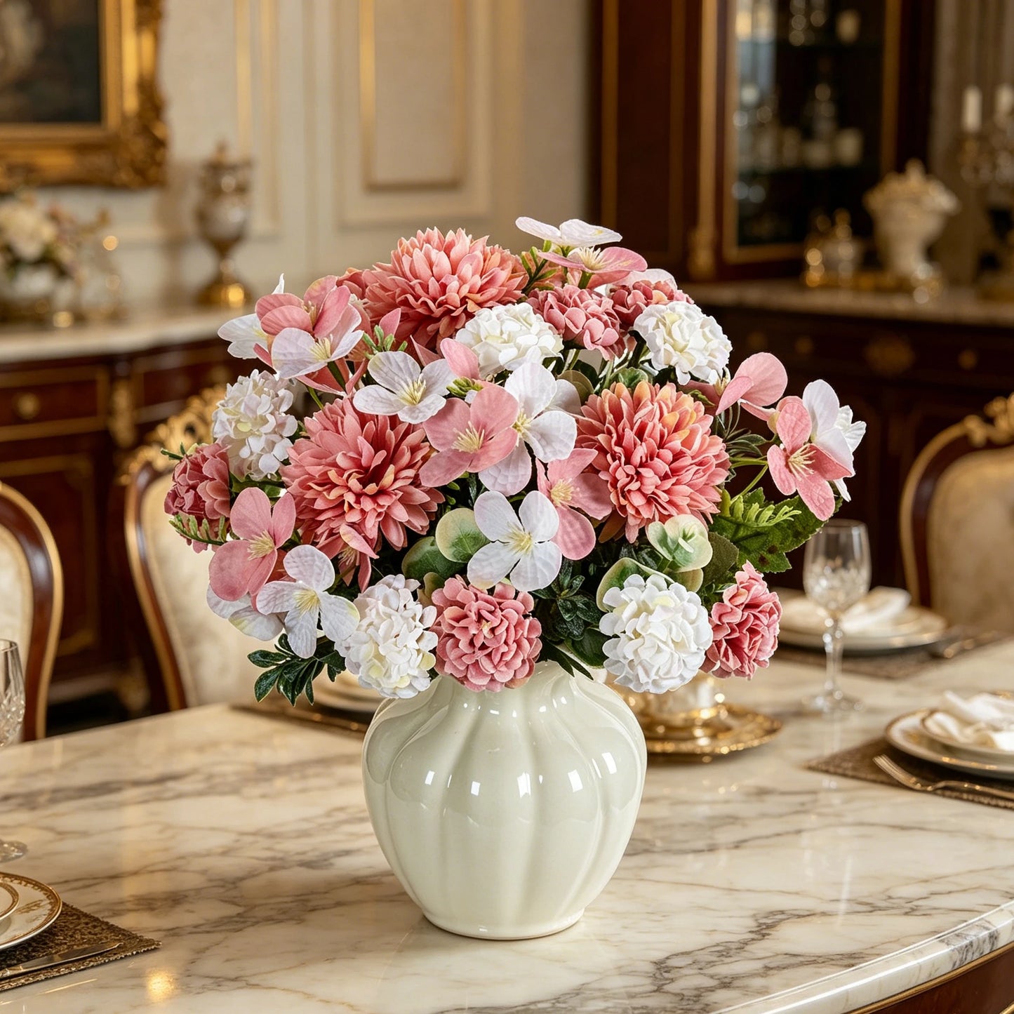 Artificial Silk Chrysanthemum Hydrangea Bouquet | Wedding & Home