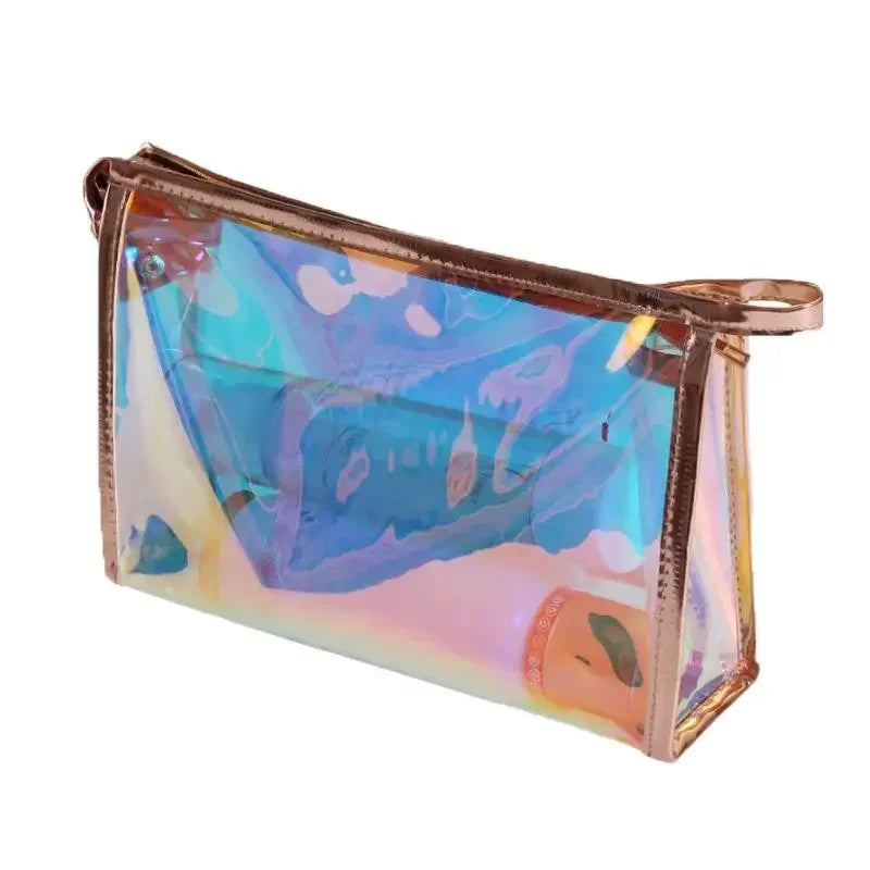 PVC Transparent Laser Cosmetic Bag | Mini Jelly Makeup Organizer