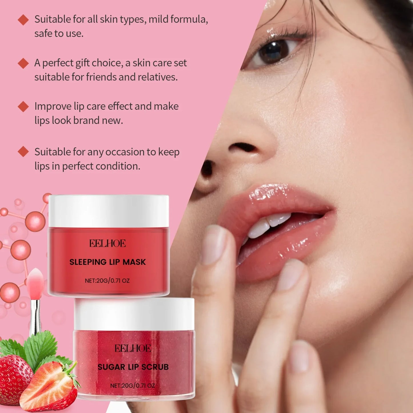 Eelhoe Vitamin C Lip Scrub & Overnight Mask Set – Nourish & Brighten