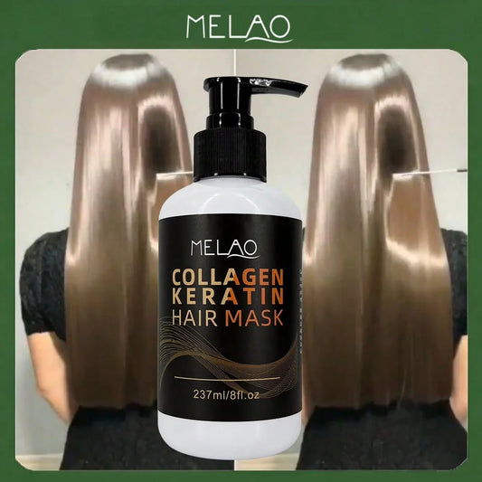 MELAO Collagen & Keratin Hair Mask – Repair & Shine 237ml Keratin Hair Mask Peaceful Pleasures Health and Wellness Smoothing & Straightening
