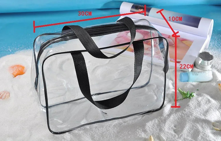 Transparent Travel Toiletry Bag | Waterproof PVC Organizer 3 Sizes Travel Toiletry Bag Peaceful Pleasures Health and Wellness L