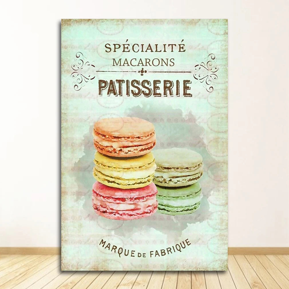 Nordic Dessert Bread Canvas Wall Art | Kitchen Decor Set of 3