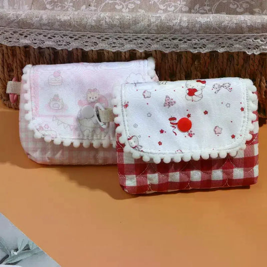 Cute Plaid Canvas Coin Purse – Mini Wallet & Earphone Pouch Coin Purse Pouch Oasis Select