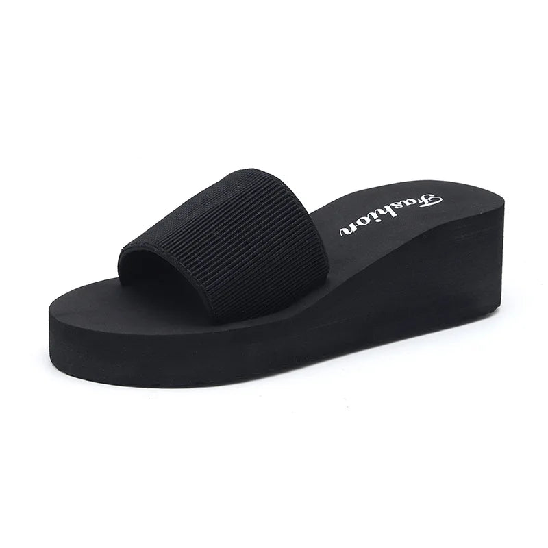 Women's Wedge Platform Flip Flop Sandals | Non-Slip Beach Slides