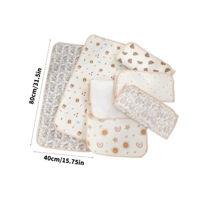 Waterproof Baby Stroller Changing Pad – Soft Cotton, 40x80cm