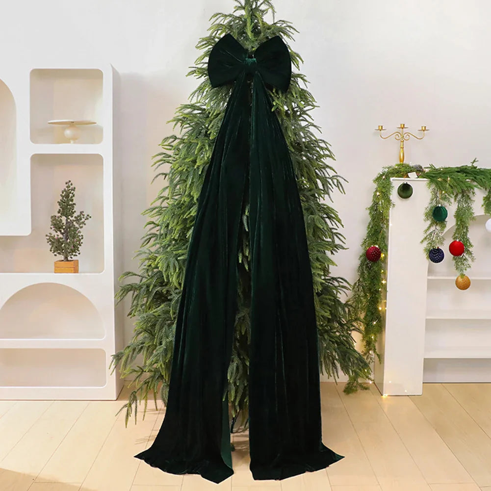 Large Velvet Christmas Bow for Tree, Garland & Table Decor