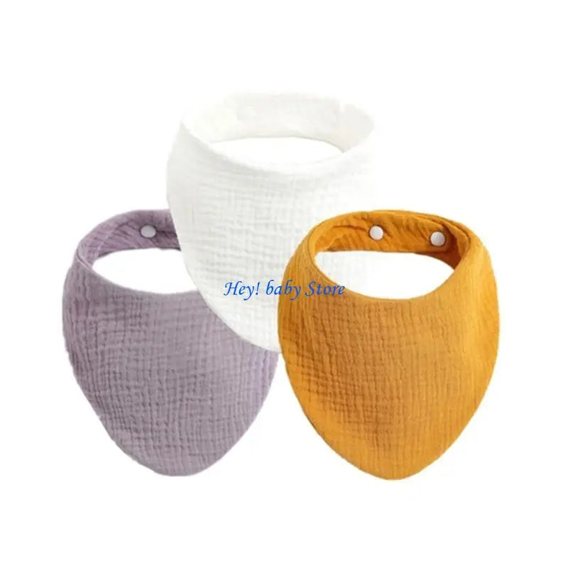 3-Pack Baby Drool Bibs | Soft Cotton Burp Cloths for Newborns