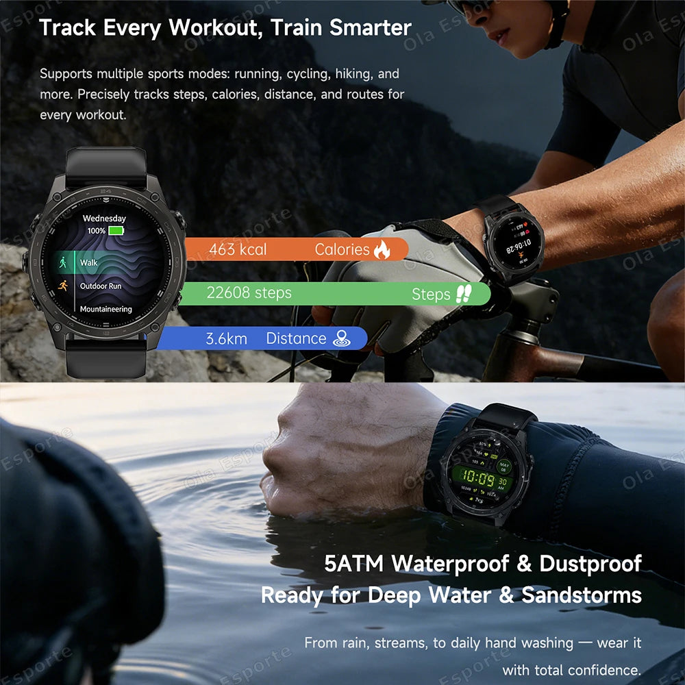 Ola Esporte HW12 Military Smart Watch | AMOLED Bluetooth Call