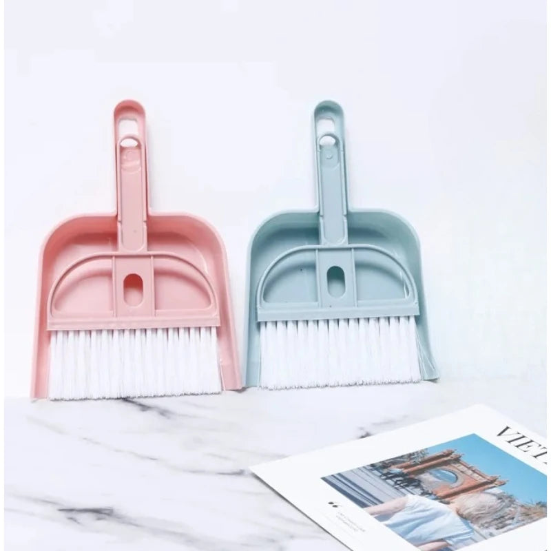 BOOTEELY A Suit Of Mini Small Broom On The Desktop Pets Home Keyboard Brush Plastic Shovel Brush Pet Cleaning Hanging Storage ﻿ Peaceful Pleasures Health and Wellness 1pc blue 1pc pink