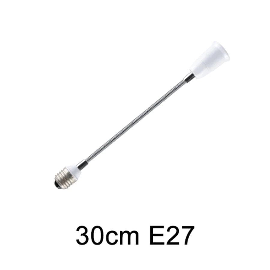 6cm 9cm 15cm 20cm 30cm 60cm Flexible E27 to E27 LED Bulb Extension Lamp Holder Base Socket AC85-265V LED Lamp Holder Converter Peaceful Pleasures Health and Wellness E27 to E27 30cm