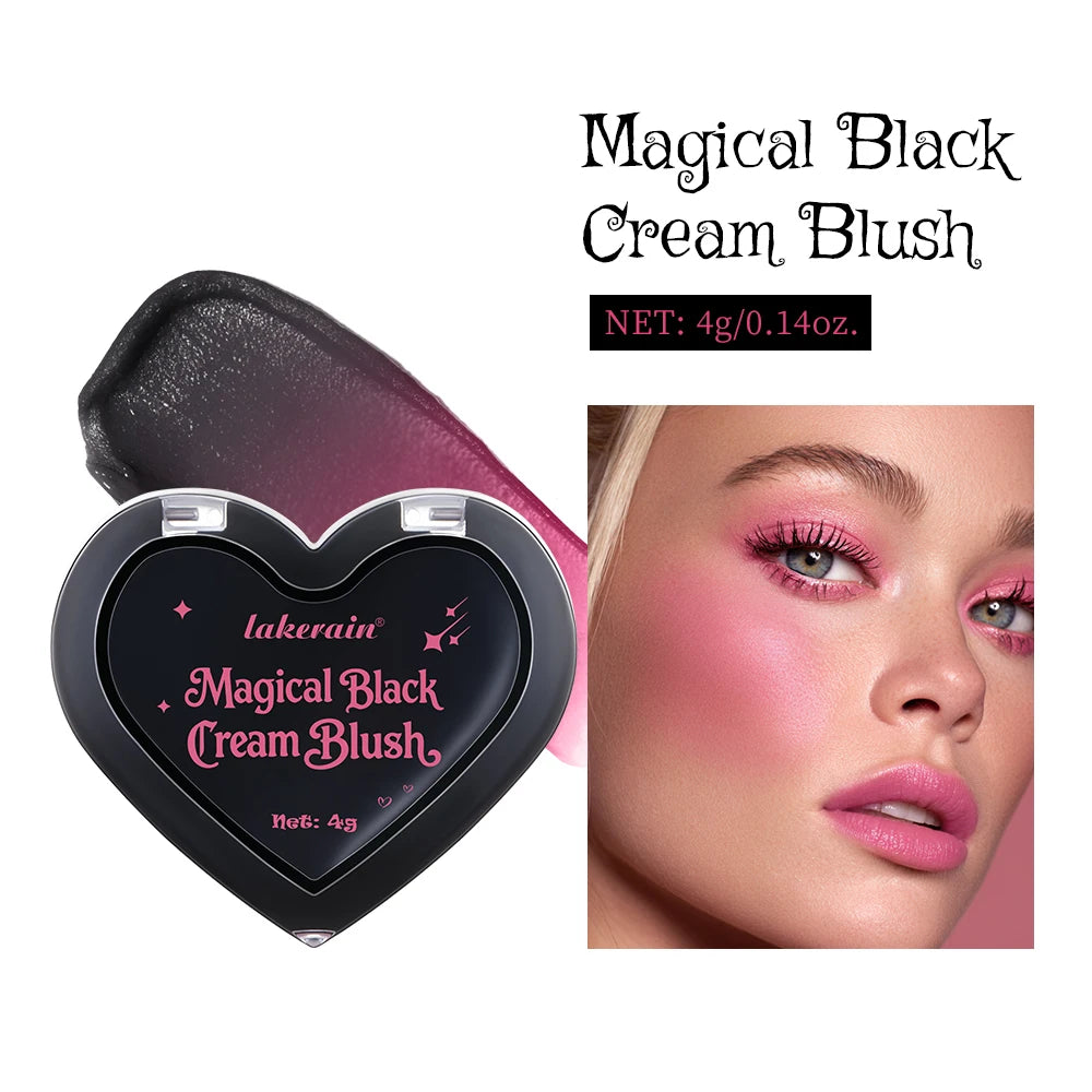 Magic Black Cream Blush PH Color Changing for Cheeks Lips Shadow Beeswax Halloween Cosplay Cosmetics Peaceful Pleasures Health and Wellness 1pcs