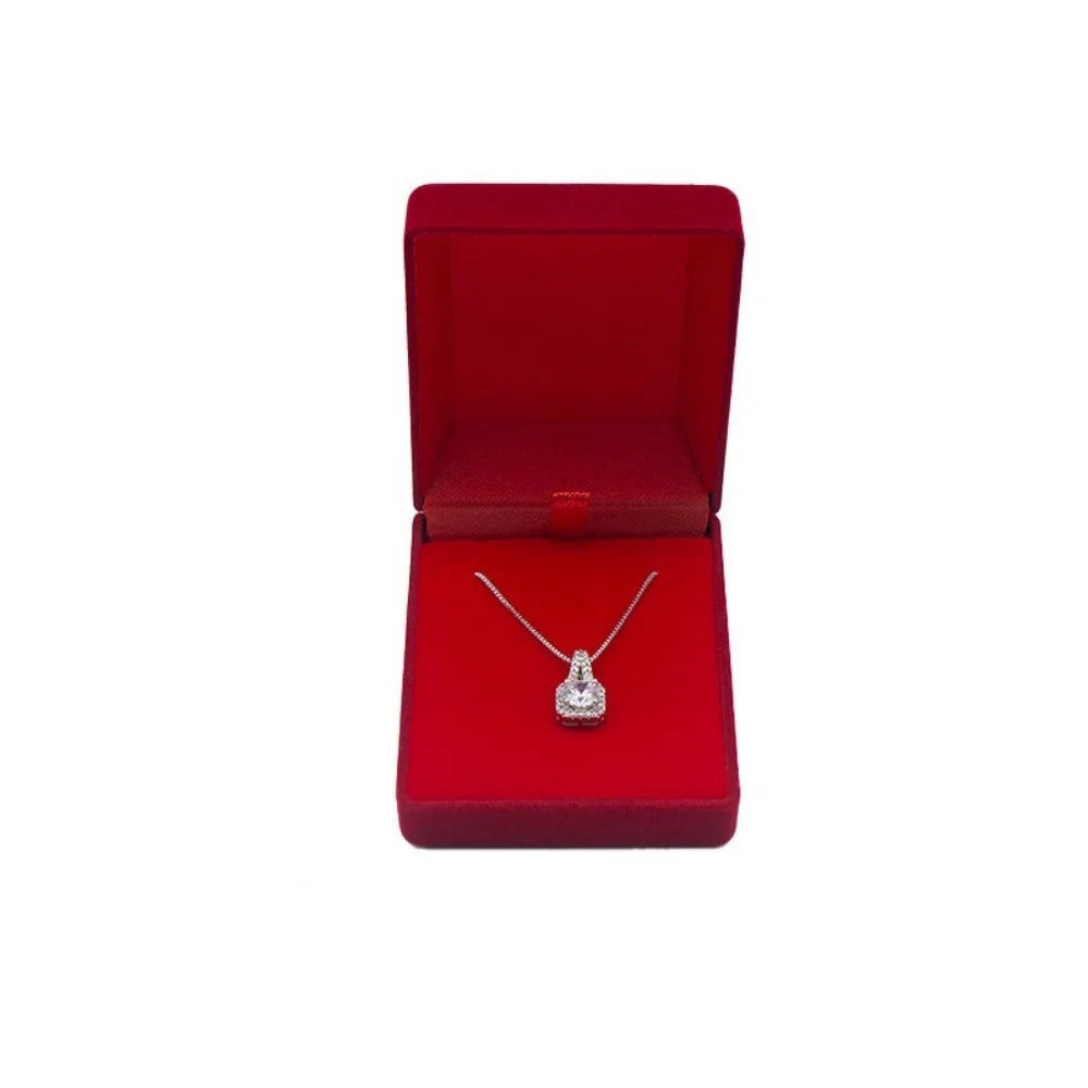 Square Velvet Necklace Box – Pendant Gift & Display Case