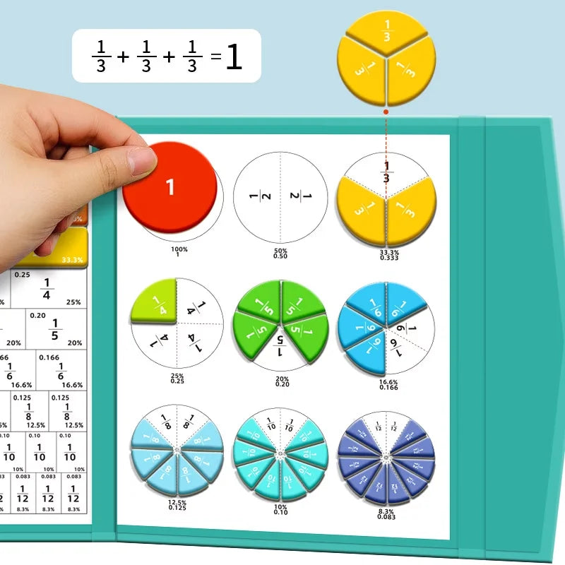 Magnetic Fraction Tiles Circles Educational Math Manipulatives