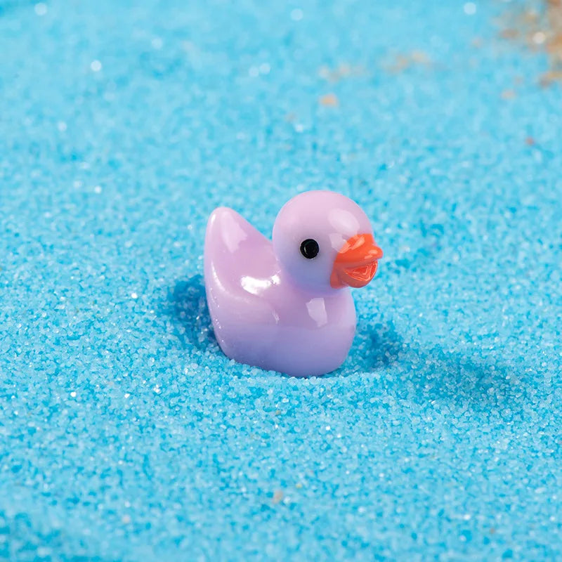 1pcs Resin Mini Ducks Ornament Miniature Figures Tiny Duck Handicraft Micro Landscape Dollhouse Decoration Accesories decoração Peaceful Pleasures Health and Wellness Solid purple