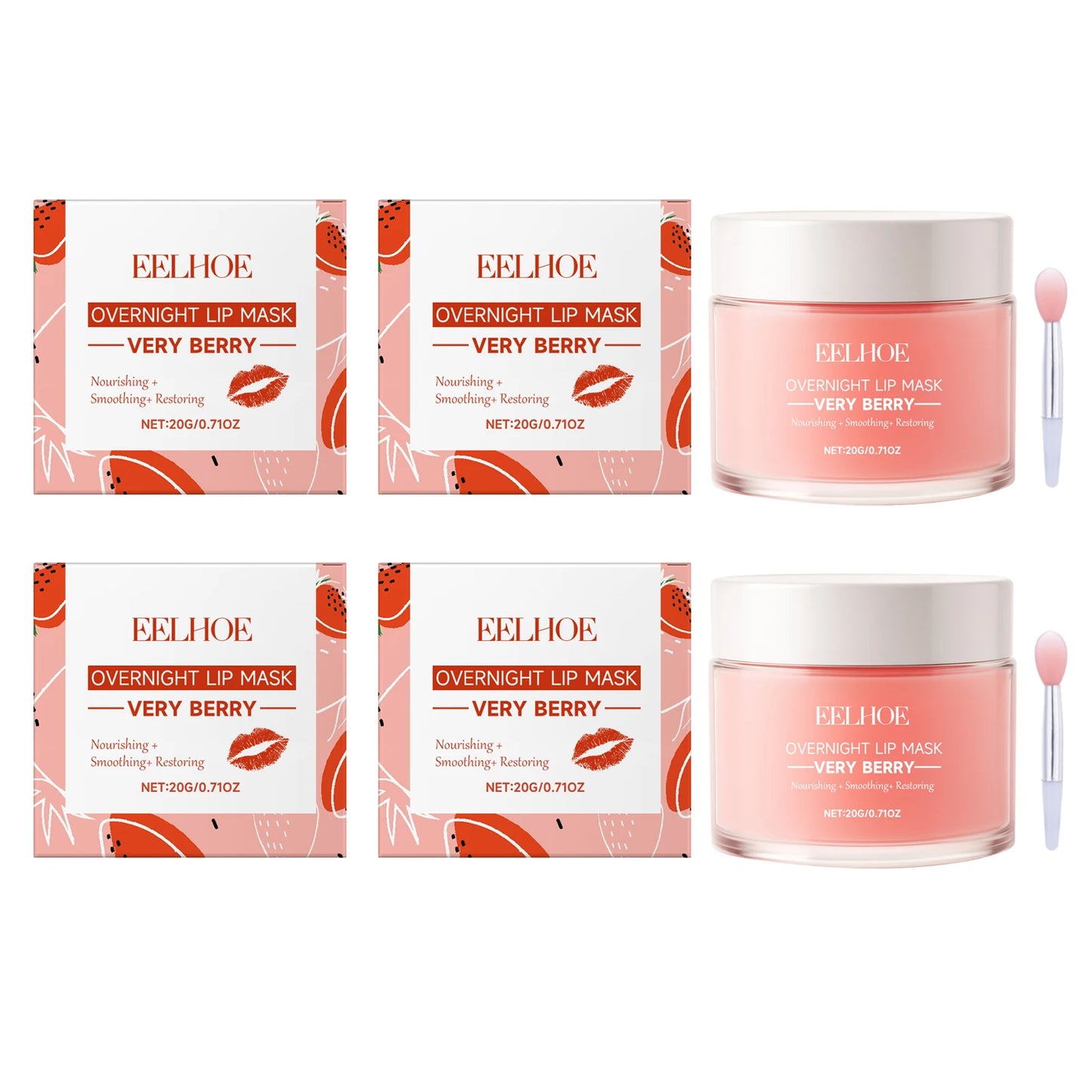Berry Moisturizing Sleep Lip Mask Deep Nourishing Removing Dead Skin Reduce Lip Lines Prevent Cracking Gentle Hydrating Lip Mask Peaceful Pleasures Health and Wellness 4 X 20g Boxed