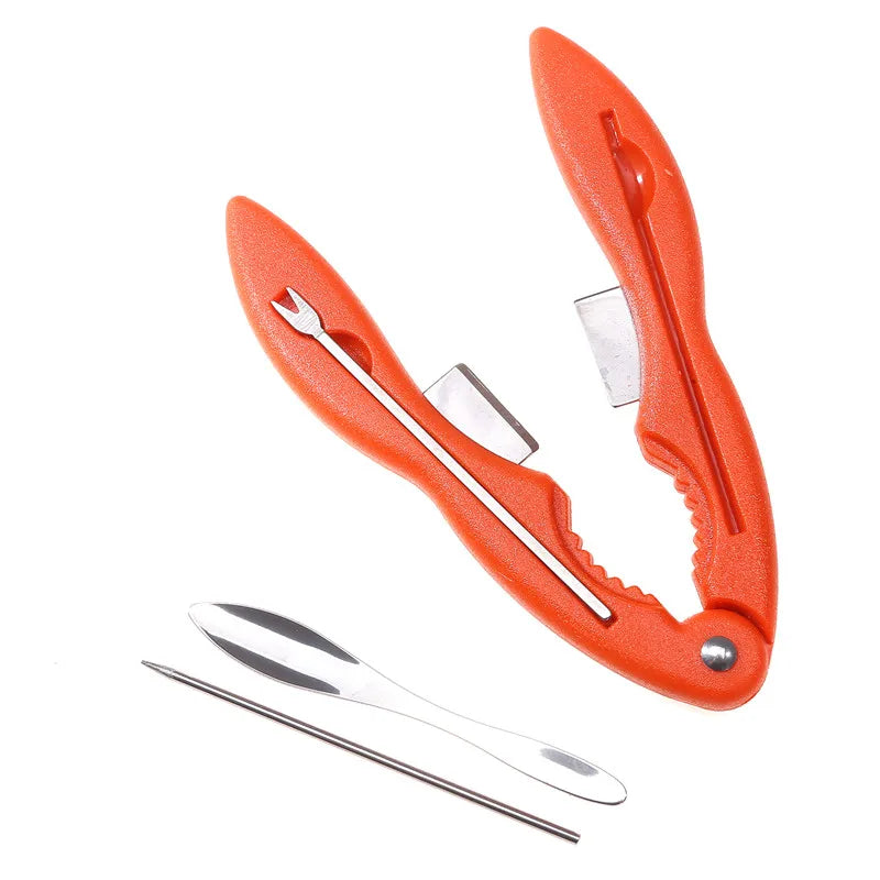 4Pcs/Set Lobster Cracker Crab Claw Sheller Walnut Clip Seafood Tool Kitchen Lobster Pliers Clip Peaceful Pleasures Health and Wellness Red