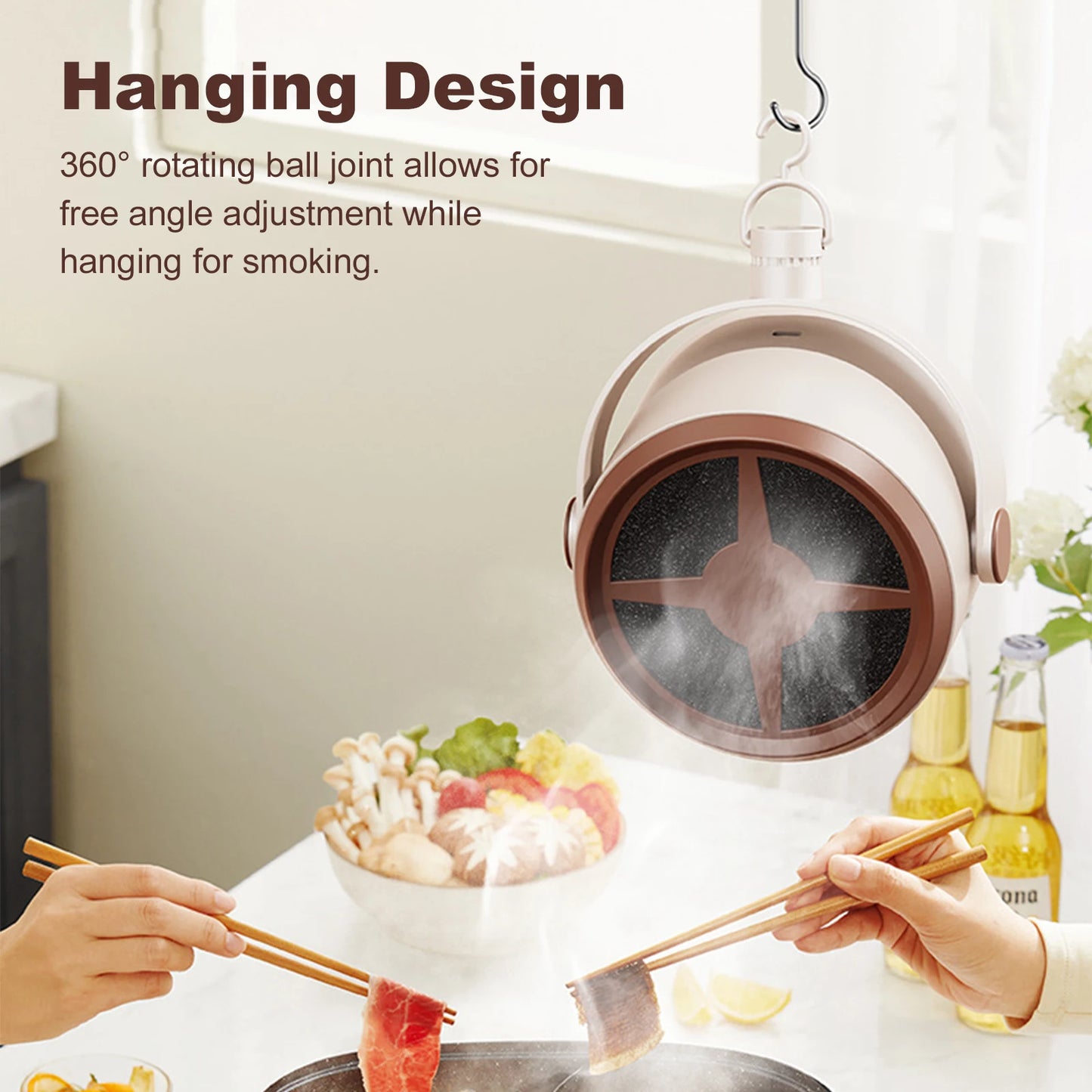 Kitchen Exhaust Fan USB Rechargeable Compact Desktop Exhaust Fan Small Kitchen Hood Extractor for Apartments Dorm RV Indoor BBQ Peaceful Pleasures Health and Wellness