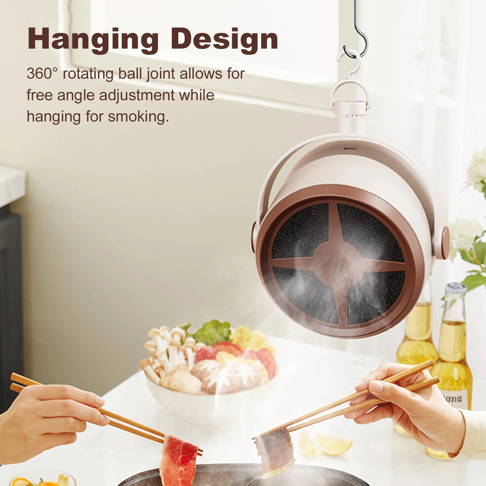 Kitchen Exhaust Fan USB Rechargeable Compact Desktop Exhaust Fan Small Kitchen Hood Extractor for Apartments Dorm RV Indoor BBQ Peaceful Pleasures Health and Wellness