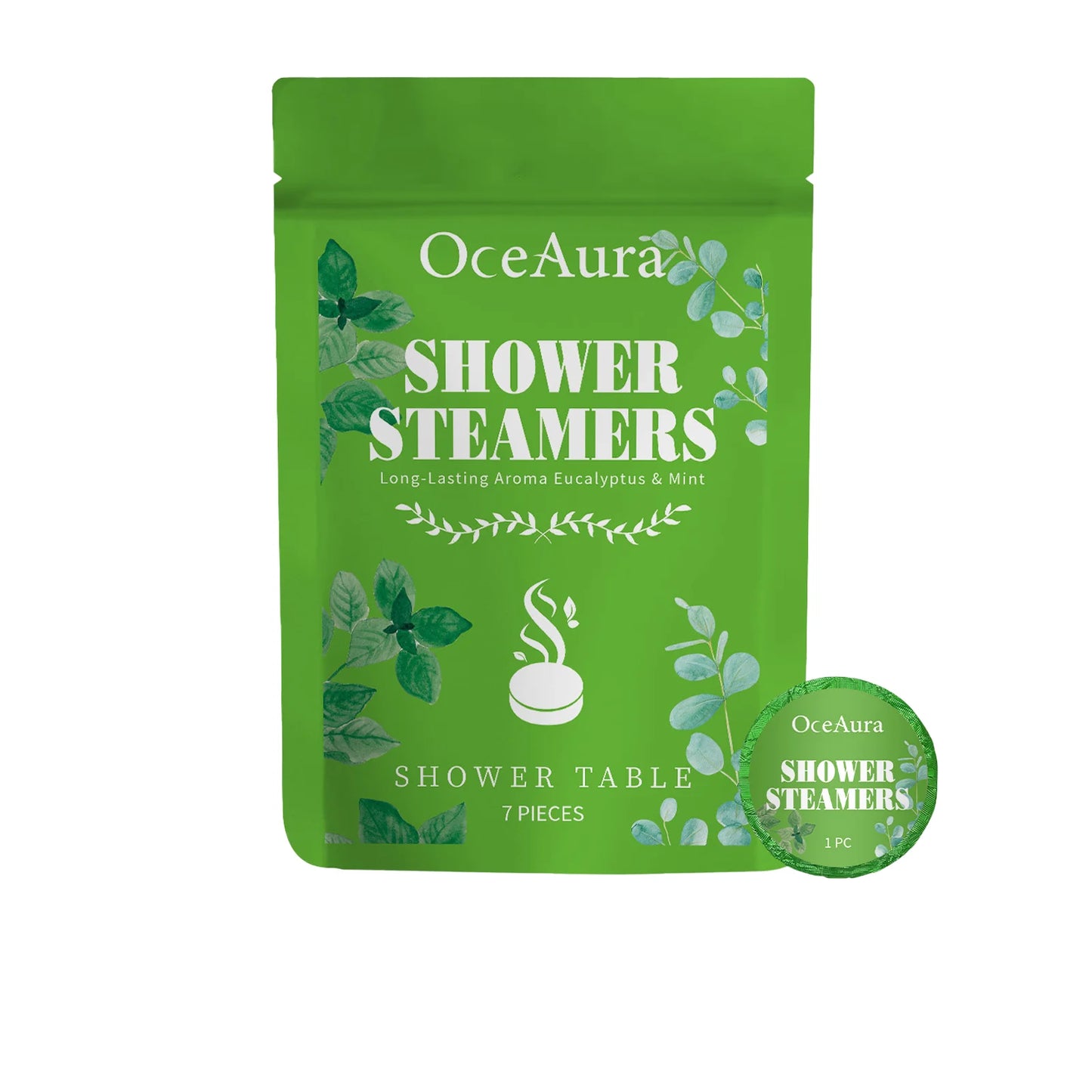 OceAura Peppermint Aromatherapy Bath Fizzies – 7-Piece Set
