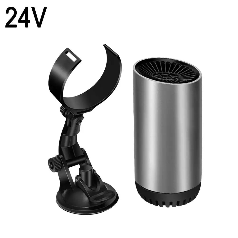 150W Portable Car Heater & Windshield Defroster 12V/24V Portable Car Heater Peaceful Pleasures Health and Wellness 24V with Suction Cup