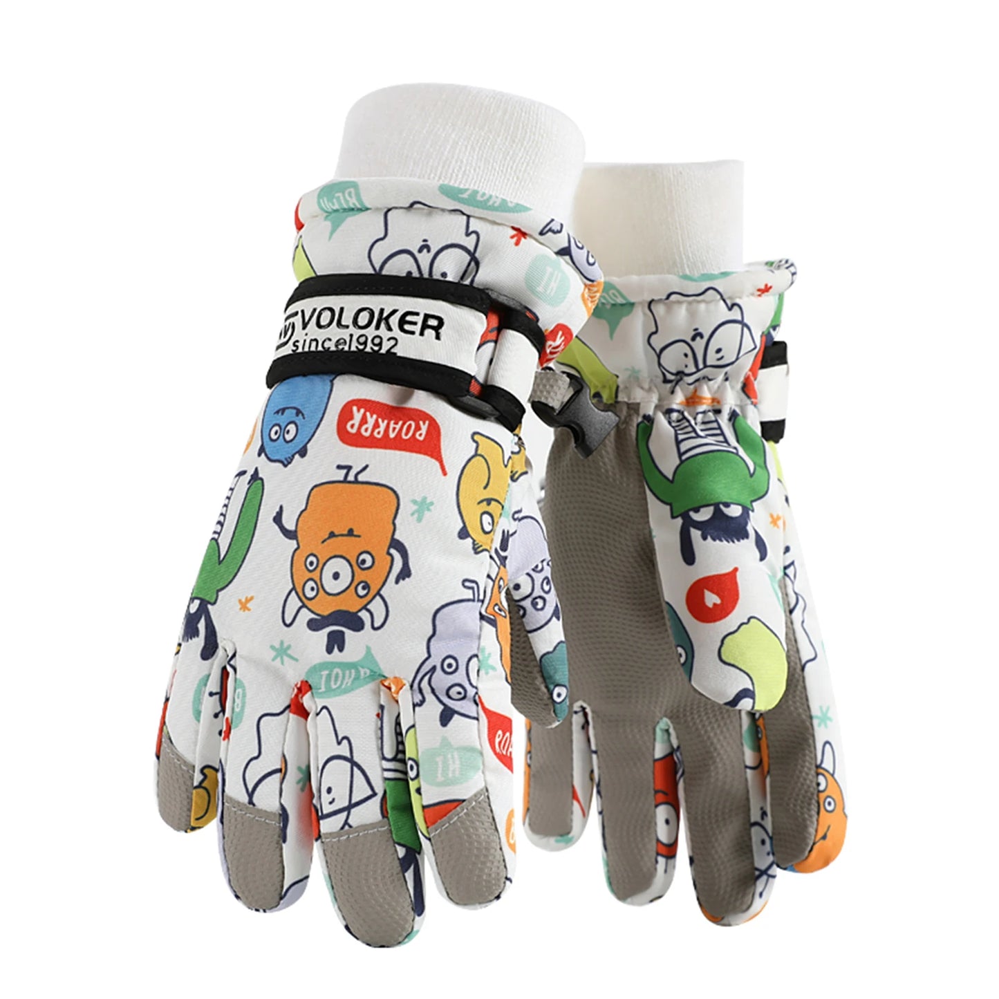 Kids Winter Ski Gloves Thermal Fleece Lined Lightweight Warmth Boys Girls Full Palm Non Slip Gloves for Outdoor Skiing Running Peaceful Pleasures Health and Wellness Monster M
