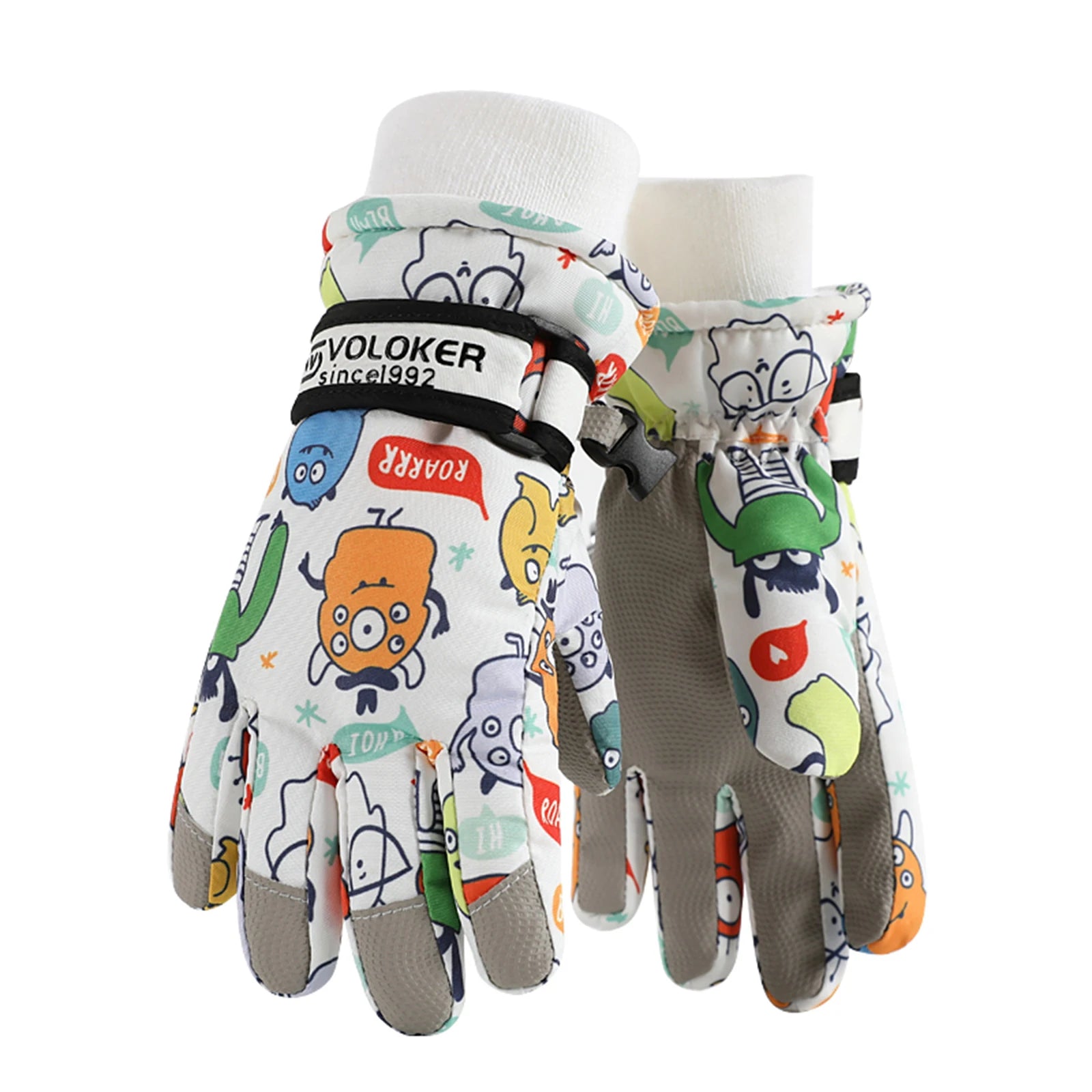 Kids Winter Ski Gloves Thermal Fleece Lined Lightweight Warmth Boys Girls Full Palm Non Slip Gloves for Outdoor Skiing Running Peaceful Pleasures Health and Wellness Monster M